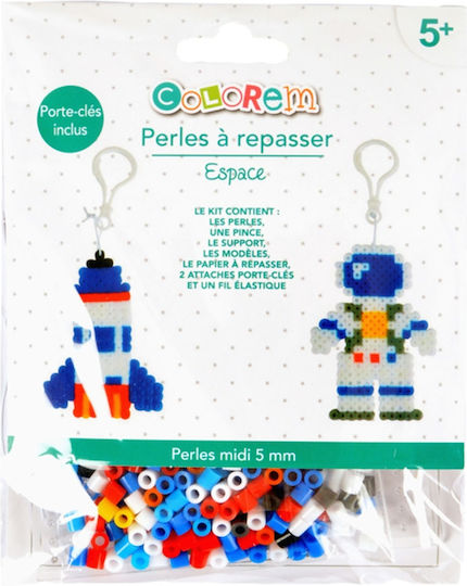 Children's Craft Set Iron-On Beads Space Colorem Includes Keychain Ages 5 and Up Wper214