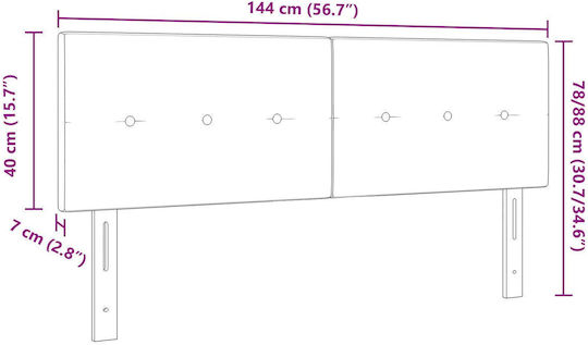 vidaXL Fabric Bed Headboard Blue 144x88cm