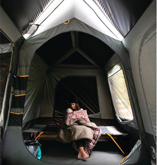 OZtrail Fast Frame Lumos 10p Automatic Camping Tent Grey for 10 People 600x220x200cm