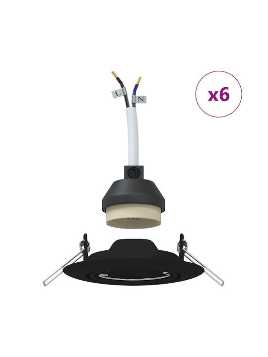 vidaXL Deckenleuchte Badezimmer 9cm Schwarze mit GU10 Lampensockel