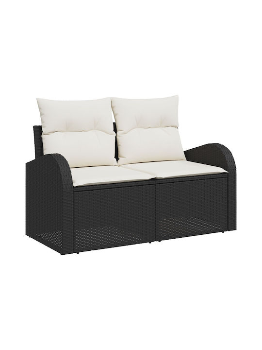 Zweisitziges Sofa Außenbereich Rattan mit Kissen 55x62x69cm