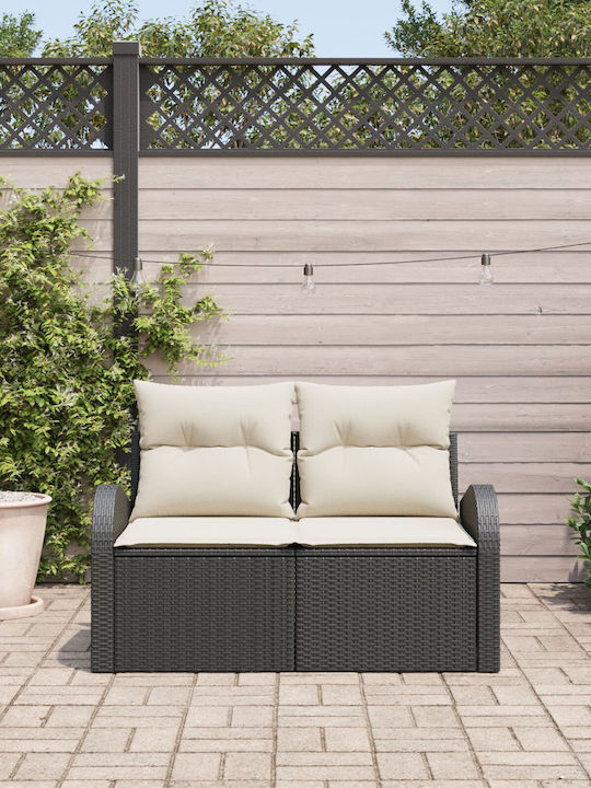 Zweisitziges Sofa Außenbereich Rattan mit Kissen 55x62x69cm