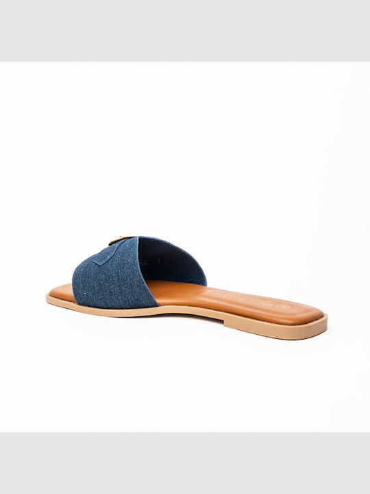 Flache Sandalen für Damen in Blau Farbe