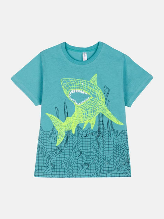 Joyce Pijama pentru copii De vară Bay Leaf Mint Digital Shark Joyce Pijama pentru copii De vară Bay Leaf Mint Digital Shark