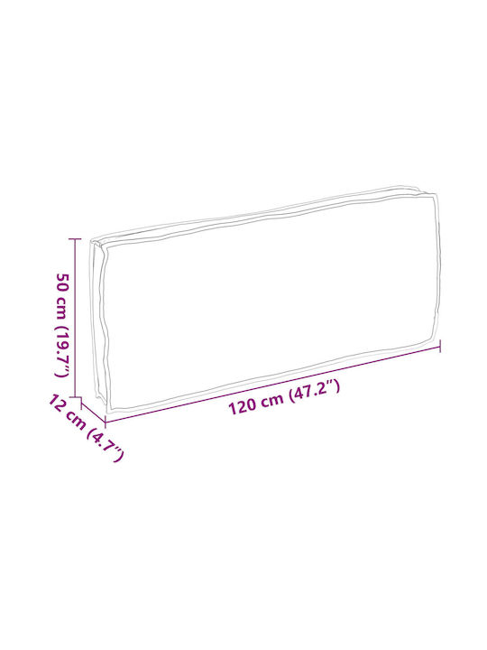 vidaXL Wasserdichtes Gartenstuhlkissen mit Rückenlehne Anthrazit 50x120cm
