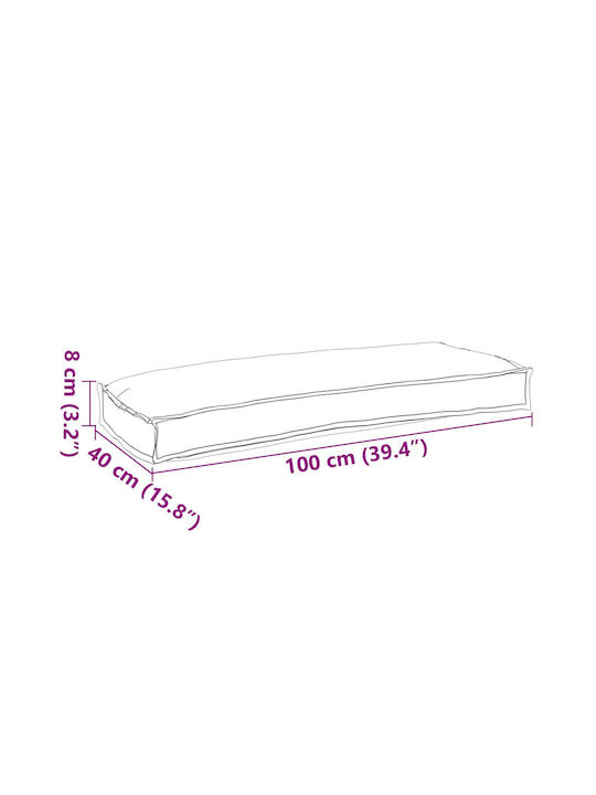 vidaXL Възглавница За Диван За Градина Сива 40x100см