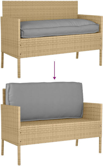 vidaXL Pernă Waterproof De Canapea De Grădină Cu Spătar Gri 50x120cm