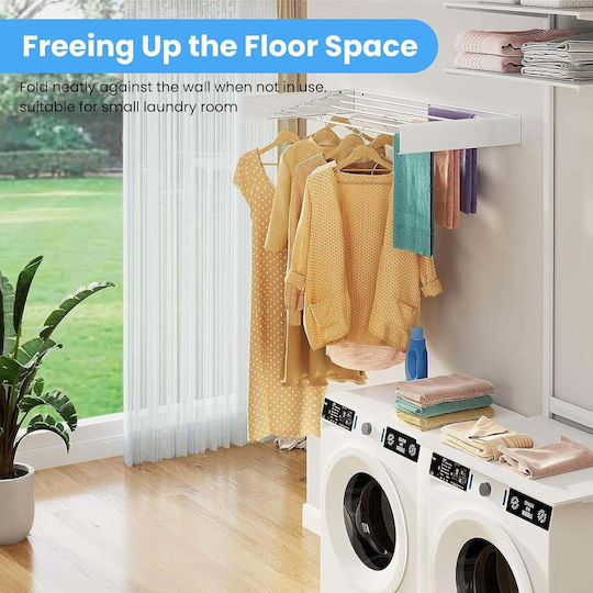 Wallex Toweldry 100 Folding Wall Mounted Clothes Drying Rack Made of Metal for Balcony with Hanging Length 6m Wallex Toweldry 100 Folding Wall Mounted Clothes Drying Rack Made of Metal for Balcony with Hanging Length 6m