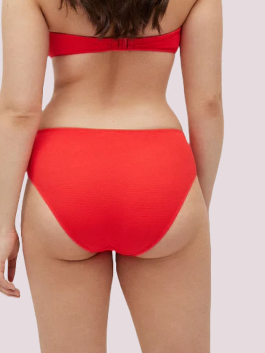 Bikini Slip Hohe Taille Deep Coral