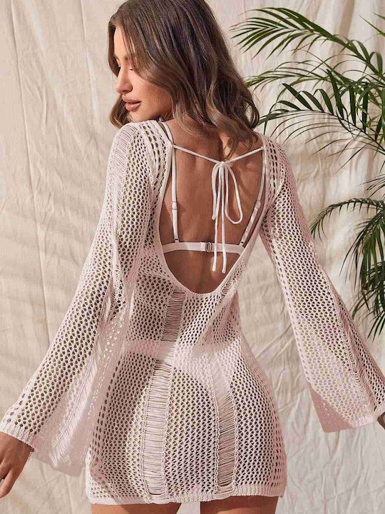 AngelSin Damen Kleid Strand Light Cream