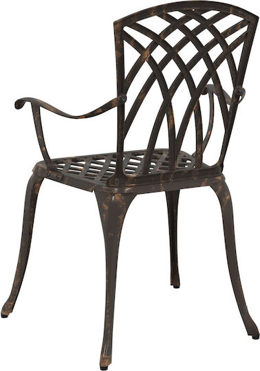 Outdoor Chair Aluminum Bronze 2pcs 53x51x88.5cm