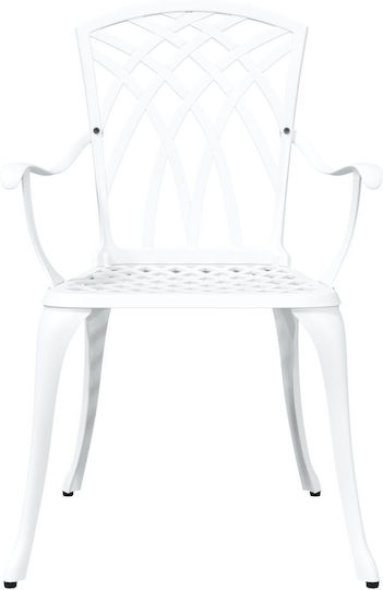 Outdoor Chair Aluminum White 2pcs 53x51x88.5cm