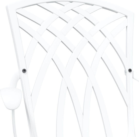 Outdoor Chair Aluminum White 2pcs 53x51x88.5cm