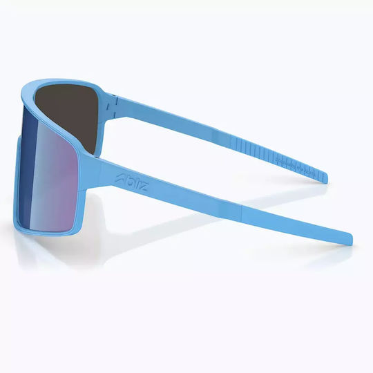 Bliz Cycling Glasses with Blue Frame & Mirror / Polarized / Photochromic Lenses