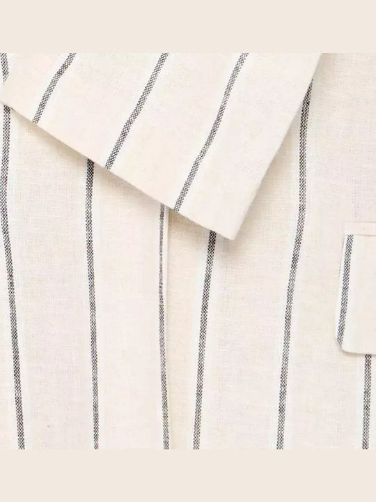 ICHI Women's Blazer Natural Ecru Stripe
