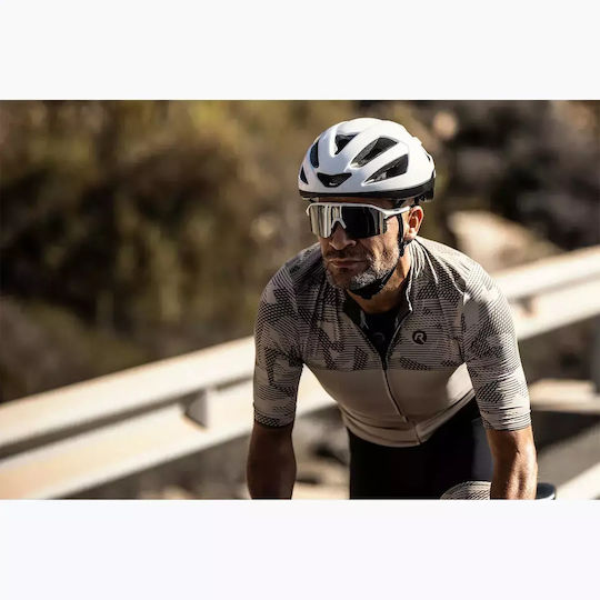 Rogelli Ventro Cycling Glasses White Taupe Brown Platinum Revo