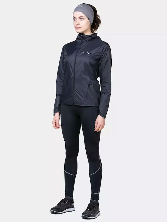 Γυναικείο Αμάνικο Μπουφάν Running Αντιανεμικό All Black, Μαύρο