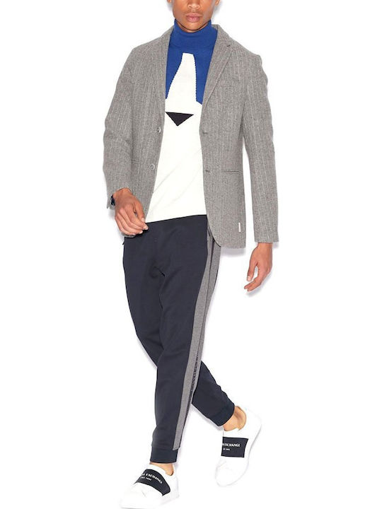 Men's Suit Jacket Grey-White
