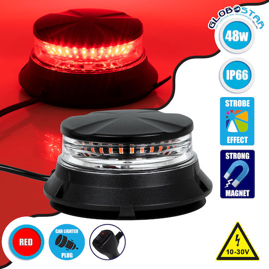 GloboStar Car Beacon LED 10 - 30V Waterproof with Red Lighting
