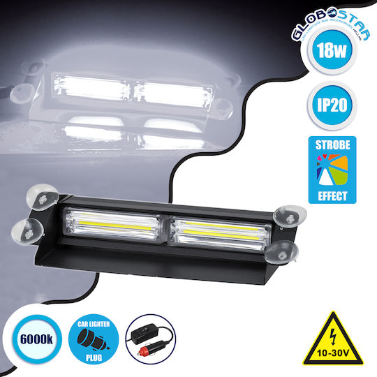 GloboStar Car Warning Bar LED 10 - 30V 25.5cm with White Lighting