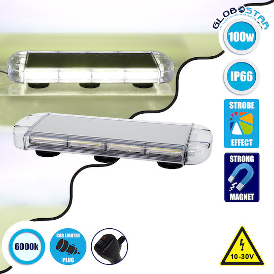 GloboStar Φάρος Αυτοκινήτου LED 10 - 30V Αδιάβροχος με Λευκό Φωτισμό