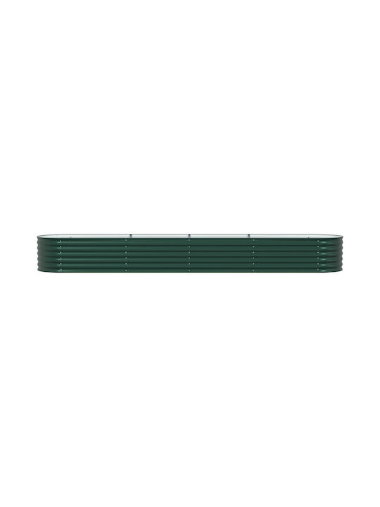 vidaXL Garden Pot Metallic Green 400x80x44cm.