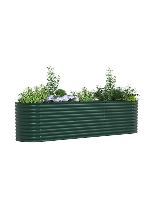 vidaXL Garten Topf Metallisch Green 320x80x81cm.