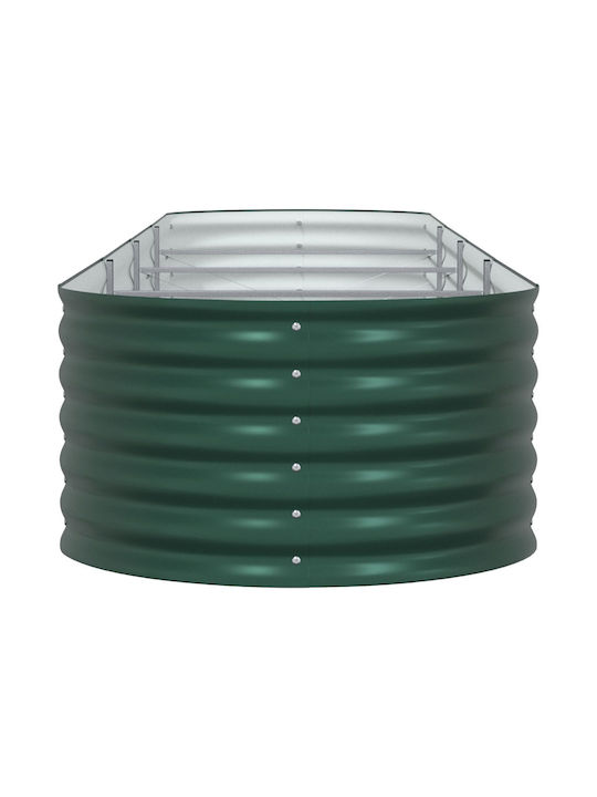 vidaXL Garden Pot Metallic Green 400x80x44cm.