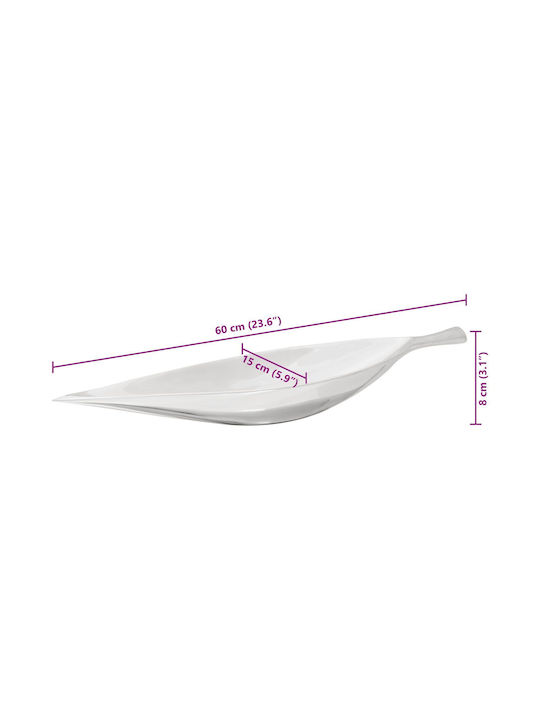 vidaXL Obstschale Metallisch Silber 60x15x8cm