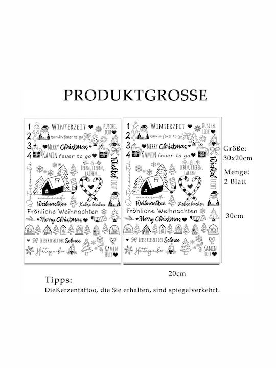 Christmas Candle Sticker Set in German