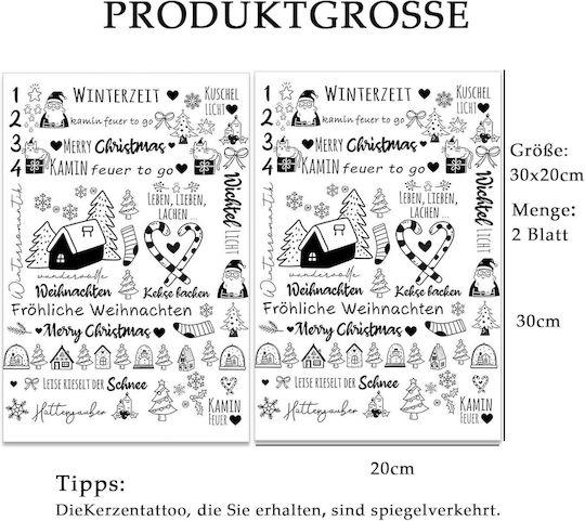 Christmas Candle Sticker Set In German