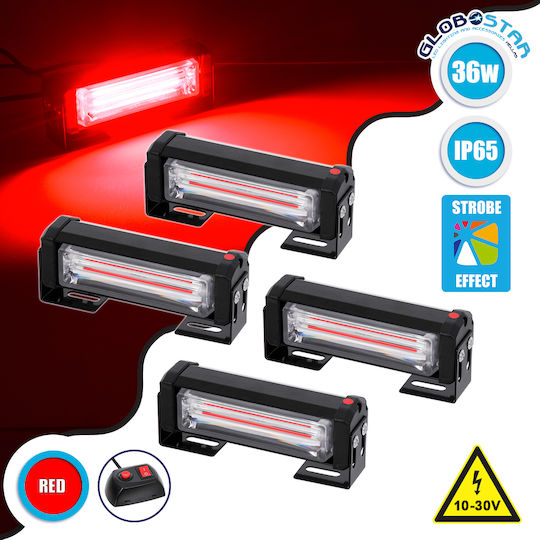 GloboStar Car Signaling Bar LED 10 - 30V Waterproof with Red / Blue Lighting