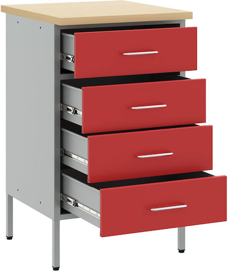 Laboratory Cabinet Red 50x55x85 cm Steel Red 4103461