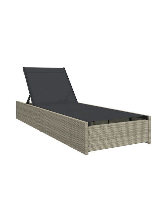 Șezlong-Cadavru Single Rattan Bej 60x200x27cm