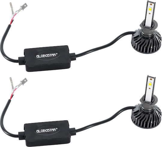 GloboStar Λάμπες Αυτοκινήτου H1 Canbus LED 6000K Ψυχρό Λευκό 9-32V 100W 2τμχ
