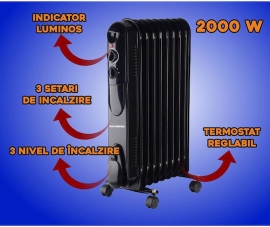 Hausberg Radiator cu ulei cu 9 Elemente 2000W