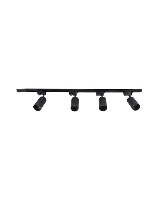 GloboStar Leo Spot with 4 Lights and with Socket GU10 in Black Color