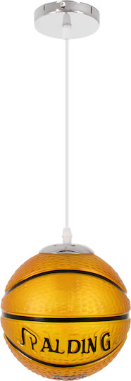 GloboStar Spalding Nba Einfaches Licht Kinderdeckenleuchte Deckenleuchte mit Fassung E27 Orange 18x18cm