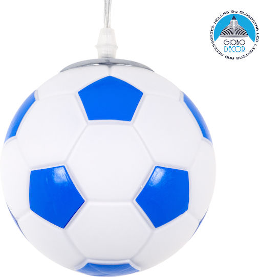 GloboStar Football Einfaches Licht Kinderdeckenleuchte Deckenleuchte mit Fassung E27 White/Blue 15x18cm