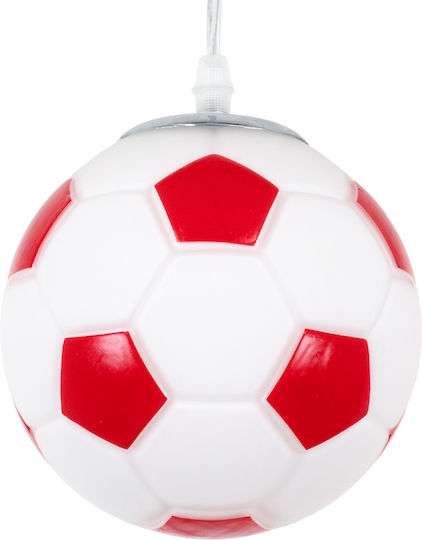 GloboStar Football Einfaches Licht Kinderdeckenleuchte Deckenleuchte mit Fassung E27 White/Red 15x18cm