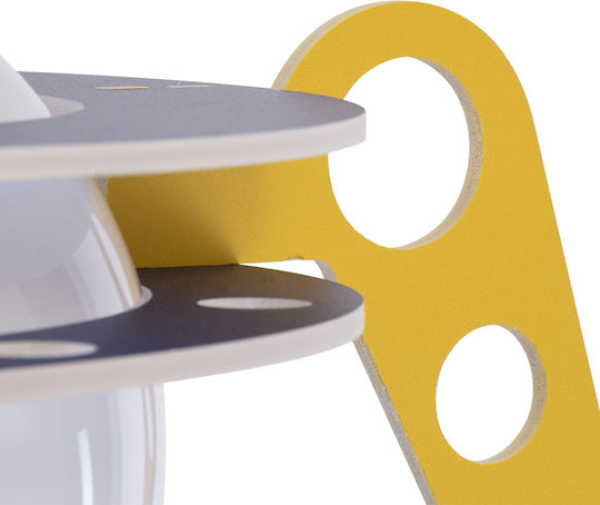 GloboStar Raumschiff-UFO Einfaches Licht Kinderdeckenleuchte Deckenleuchte mit Fassung E27 Gelb 58x24cm