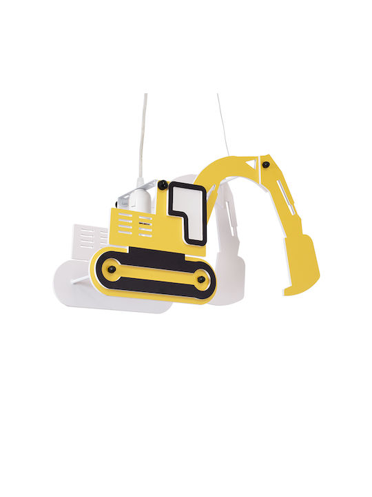 GloboStar Kids Plastic Single Ceiling Light E27 Excavator Yellow 45x27cm