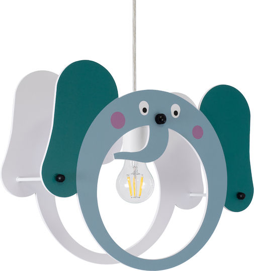 GloboStar Elephant Einfaches Licht Kinderdeckenleuchte Deckenleuchte mit Fassung E27 Grün 37.7x31.5cm