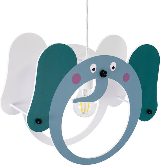GloboStar Elephant Einfaches Licht Kinderdeckenleuchte Deckenleuchte mit Fassung E27 Grün 37.7x31.5cm