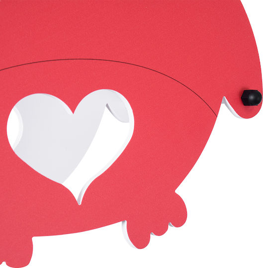GloboStar Eule Einfaches Licht Kinderdeckenleuchte Deckenleuchte mit Fassung E27 Rot 29.5x30.5cm