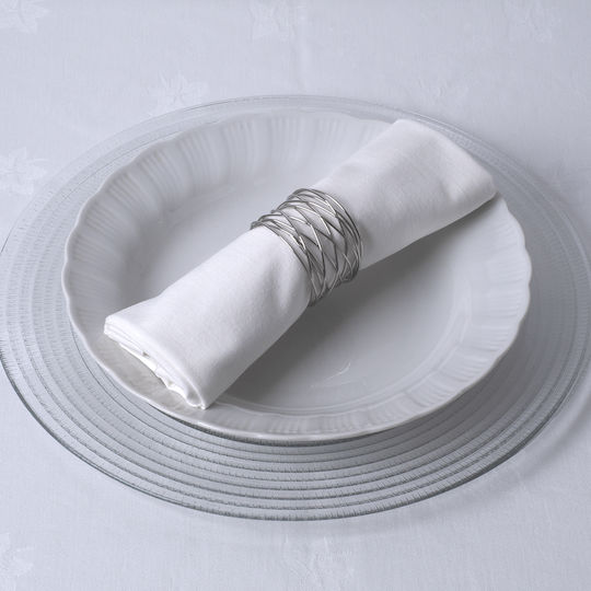 GloboStar Gourmet Inel de șervețel Metalic Argintiu 1pcs