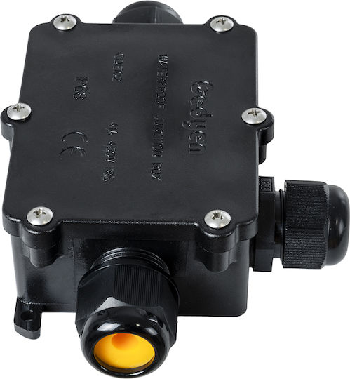 GloboStar Surface Mounted Electrical Box Branching Watertight IP68 in Black Color