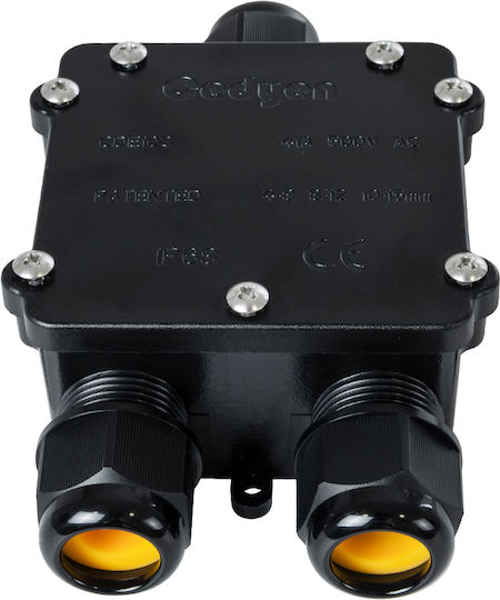 GloboStar Surface Mounted Electrical Box Branching Watertight IP68 in Black Color