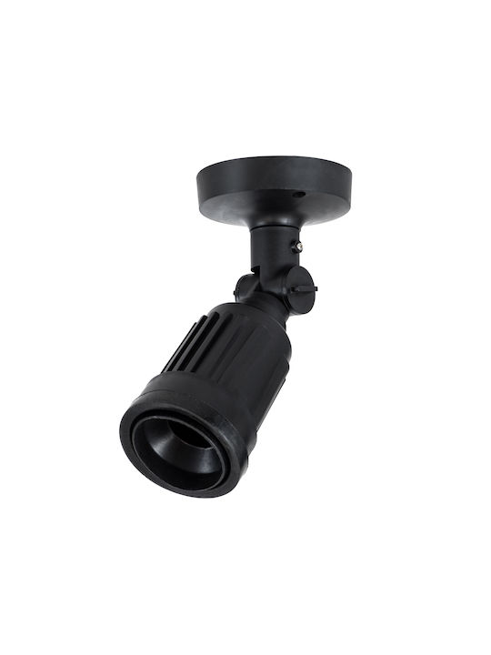 GloboStar Grasedo Waterproof Outdoor Ceiling Spot E27 in Black Color 61615