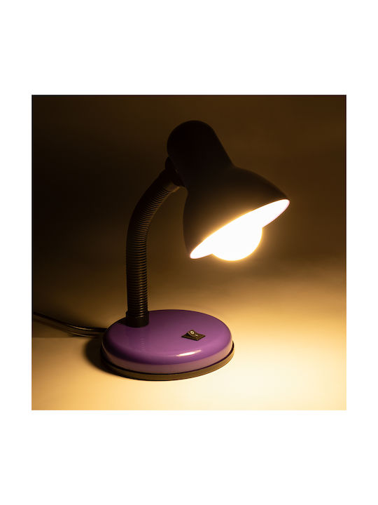 GloboStar Student Office Lamp with Flexible Arm for Socket E27 14x32cm in Purple Color